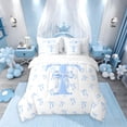 thumbnail image 3 of Castle Fairy Personalized Initial 7-Piece Twin Bedding Sets for Kids,Bow Alphabet Bedding Comforter Set,Dreamy Princess Breathable Sheet Sets,Lightweight Room Decor, 3 of 9