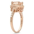 thumbnail image 2 of 14K Rose Gold Cushion Cut Morganite & Round Cut White Diamond Ladies Bridal Halo Style Engagement Ring, 2 of 4