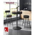 thumbnail image 2 of VASAGLE EKHO Collection - Height Adjustable Bar Table, Round High Pub Table with Storage, Synthetic Leather with Stitching, Mid-Century Modern, Kitchen Bar Living Room, Ebony Black and Ink Black, 2 of 6