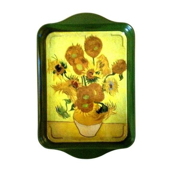 Tray - "Vase of Sunflowers" - Tin 8 1/4" x 5 1/2" - French, Fun, Functional