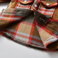 thumbnail image 6 of MEZZALL Boys Girls Shirt Coat Jacket Plaid Long Sleeve Kids Lapel Button Tops Outwear Leisure Dailywear, Coffee, 6-12 Months, 6 of 6