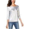 thumbnail image 2 of INC Blusa para mujer, metalizada, mediana I-N-C Pull-over, 2 of 2