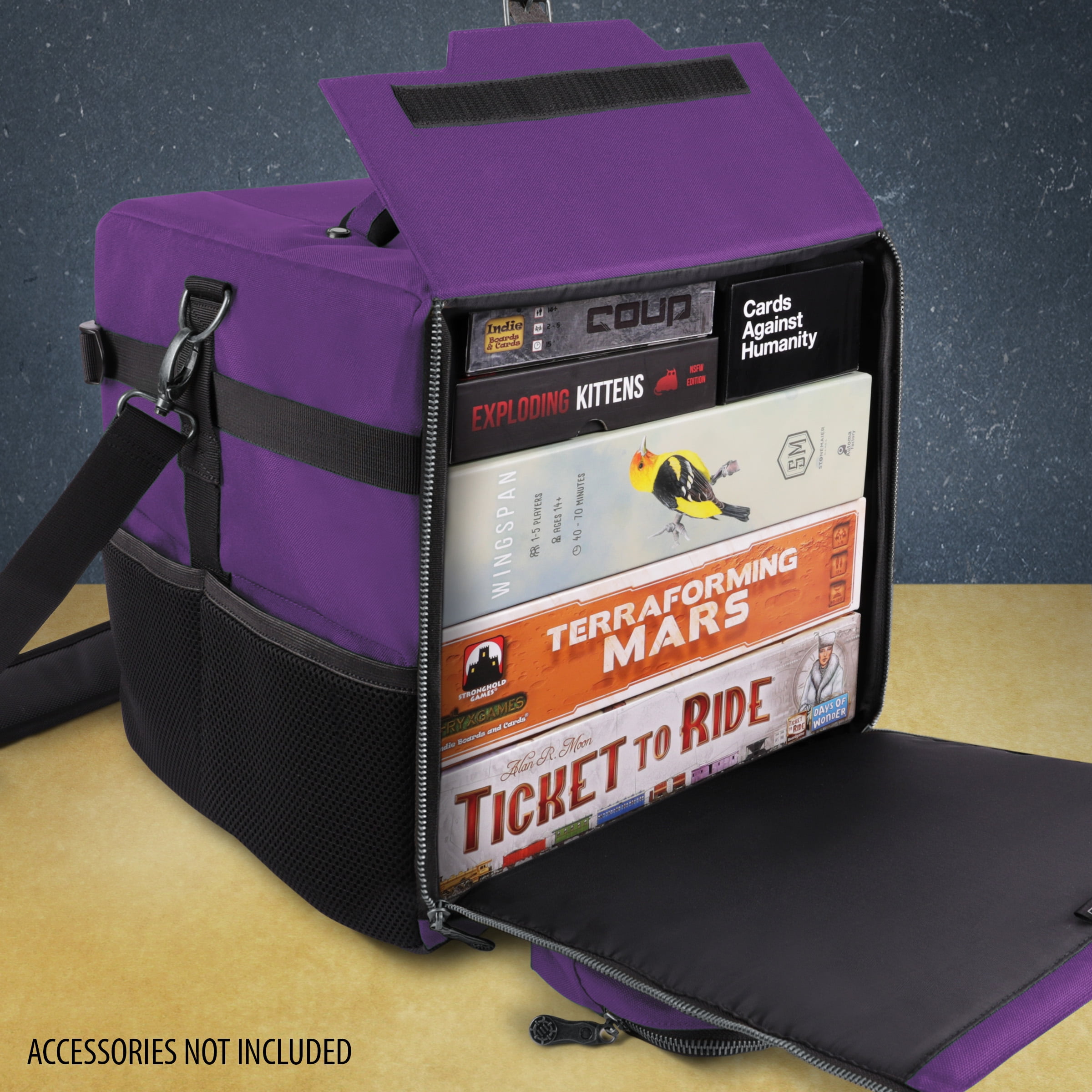 ENHANCE Collector's Edition Board Game Shoulder Bag - Game Storage with Pockets (Dragon Purple)
