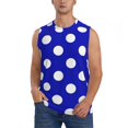 thumbnail image 1 of Balery Blue And White Polka Dot Camisetas sin mangas para hombre, absorbe la humedad y protege contra el mal olor.-Medium, 1 of 7