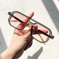 thumbnail image 4 of Gafas de sol cuadradas estilo Retro para hombre, lentes de sol masculinas de doble puente, a la moda, con diseño de marca a la moda, 2024, 4 of 5