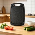 thumbnail image 5 of SomWiBe Large Wheat Straw Cutting Board, Black Double-Sided Kitchen Prep Board for Family Cooking, 15.7 x 9.8 In, 5 of 7