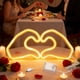 thumbnail image 5 of Lámparas De Plástico Luz de neón LED amarilla en forma de corazón para decoración del Día de San Valentín (1 unidad) JASKFLY, 5 of 8