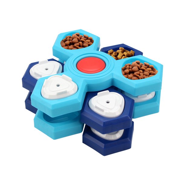 Comedero interactivo para perros con forma de rompecabezas, de múltiples capas, giratorio, con forma de rompecabezas, para entrenamiento de inteligencia, bandeja de comida para perros con comedero