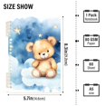 thumbnail image 3 of Teddy Bear Stars Ring Binder Notebook Journey Note Diary College Ruled Spiral Notebook Study Loose Leaf Paper A5 60 Pages, 3 of 8