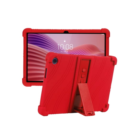 HYRACPO Silicone Case for Lenovo Tab 10.1 inch, Soft Flexible Shockproof Protective Tablet Cover, Anti-Scratch & Lightweight Slim Design-Red
