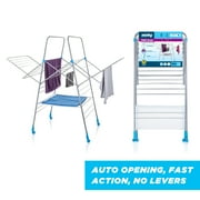 Minky Homecare Multi Metal Clothes Drying Rack, Silver and Blue
