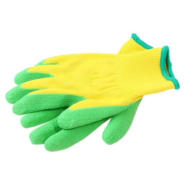 Kids Gardening Gloves, Children Garden Gloves with Rubber Coated Palm, for  2 to 8 Ages B