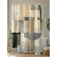 thumbnail image 4 of Abstract Art Shower Curtain, Beige Brown Blocks Watercolor Modern Art Waterproof Shower Curtain Set with 12 Hooks Lightweight Washable Fabric Shower Curtains for Bathroom 48x72 Inches, 4 of 6