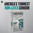 thumbnail image 6 of Trojan Raw Non-Latex Lubricated Thin Condoms for Men, America’s Thinnest Latex-Free Condom, 10 count, 6 of 13