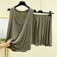 thumbnail image 2 of QATAINLAV Women's Lingerie, Sleep & Lounge 2 Piece Outfits Casual Loose Sleeveless Tank Tops and Shorts Pajamas Sets, Dark Gray, XXL, 2 of 8