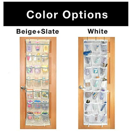 Smart Design Over The Door Organizer W 42 Pockets W Elastic Trim Steel Hooks Ventilair Mesh Fabric For Shoes Toiletries â Nbsp Misc Item Home Organization 21 X 73 Inch White