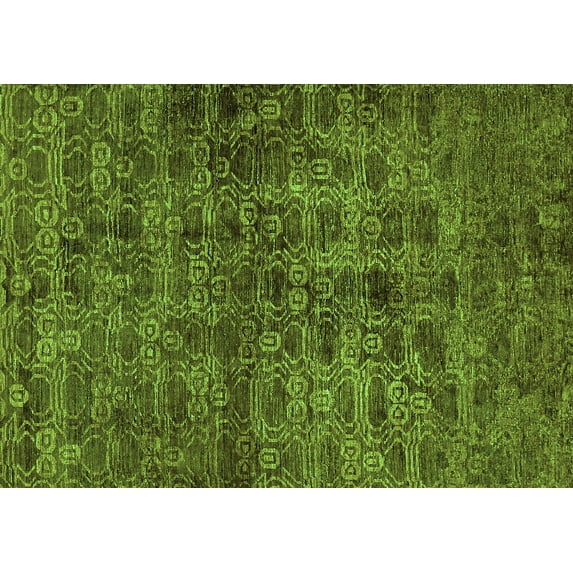 Ahgly Company Indoor Rectangle Abstract Green Modern Area Rugs, 6' x 9'