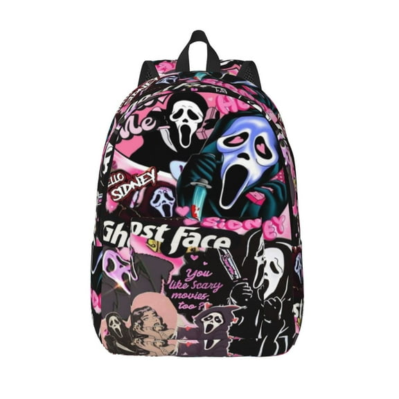 Ghostface Backpack Canvas Casual Lightweight Backpack Fashion Travel Backpack Laptop Backpack 17.7 Inch And15.7inch