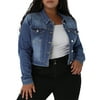 MODA NOVA Juniors Plus Size Jean Button Outfits Fashion Cropped Denim Jackets