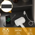 thumbnail image 3 of Makeup Vanity and Stool – White Vanity Desk with 3-Color LED Lights, Charging Station & Display Cabinet, 3 of 5