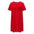 thumbnail image 4 of PBFRDSJ Women Zipper Robe Short Sleeve Lightweight Soft Housecoat Summer Short Nightgowns with Pockets, 4 of 6