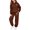 Brown, variant on Big Girls Bow Print Outfit Sets Kangaroo Pocket Hoodie Shirt Sweatpants Tracksuit Set Casual Fashion 2pc Outfit