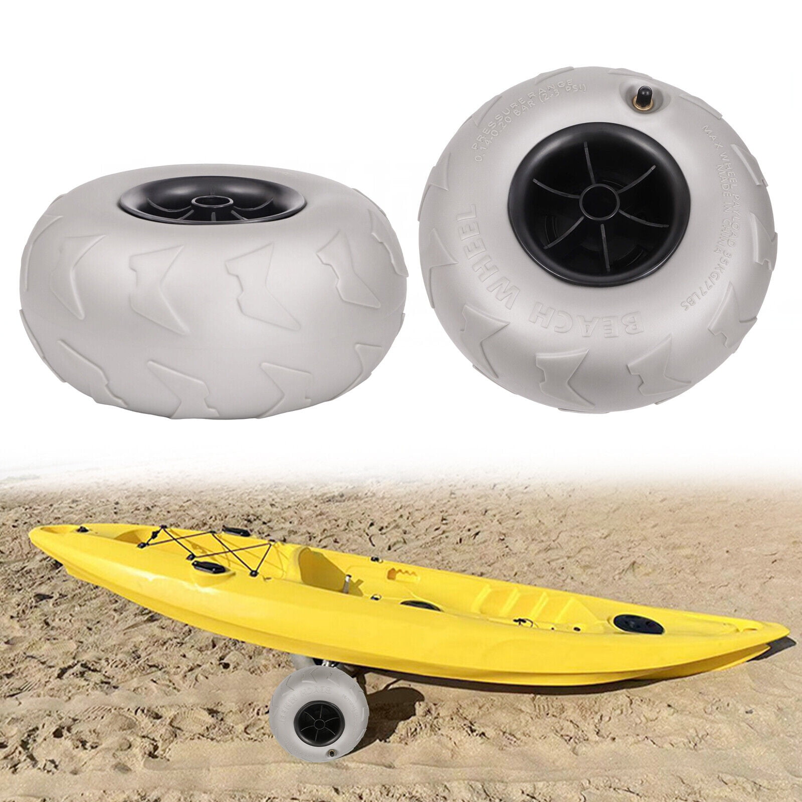TFCFL 2Pcs 9" Balloon Wheels Replacement Big Beach Sand Tires Beach Cart Wheels for Kayak Dolly Canoe NEW