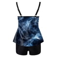 thumbnail image 5 of Yammkia Womens Tummy Control Swimsuits Women's Tankini Sets Two Piece Swimsuit Scoop Neck Ruched Adjustable Straps Drawstring Mid Rise(Navy,XXL), 5 of 5