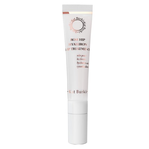 Tratamiento labial de rosa mosqueta de Kat Burki con ácido hialurónico y retinol. Hidratante labial antienvejecimiento para reducir la apariencia de líneas finas. Rellena e hidrata 0.5 fl. onz.