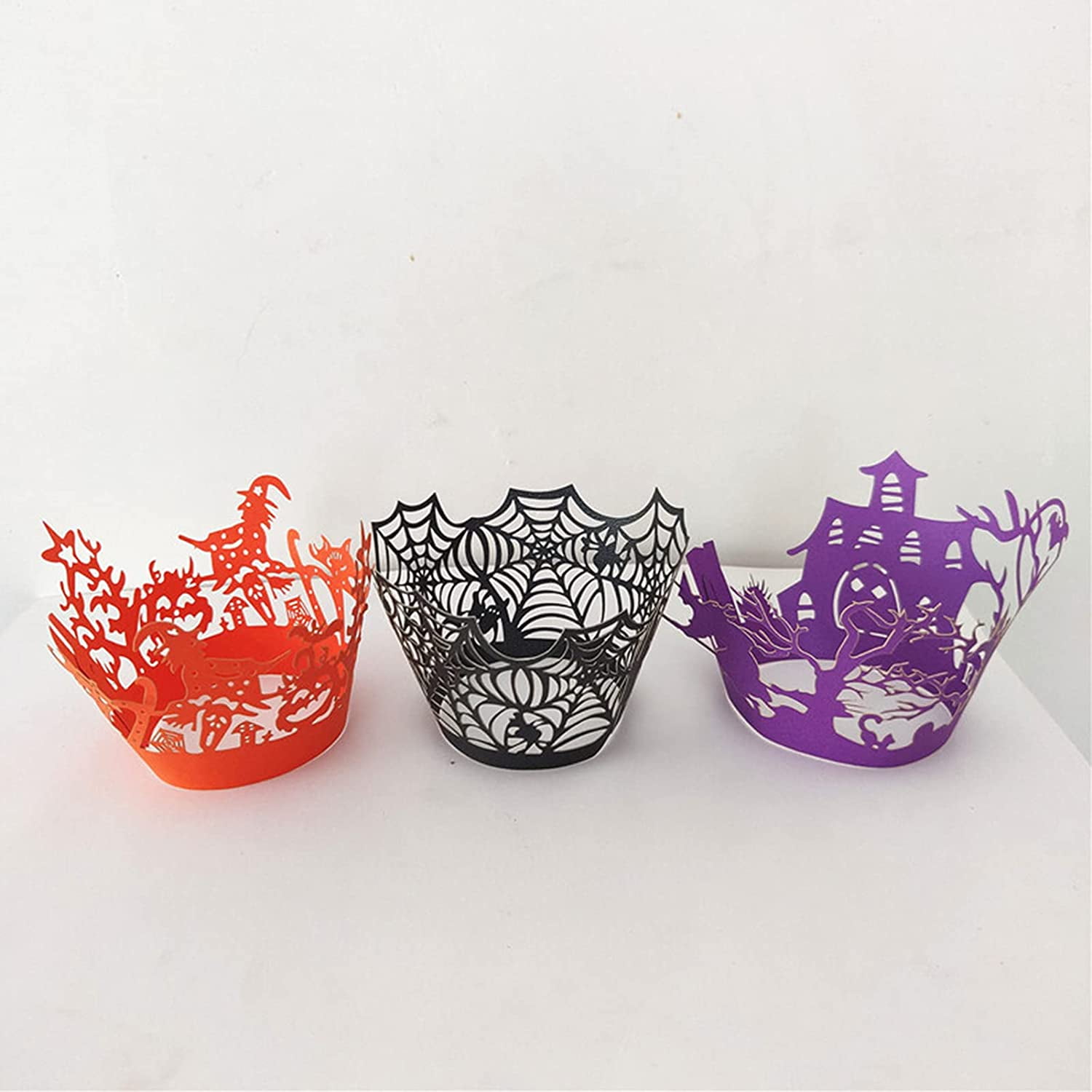 BinaryABC Lot De 36 Emballages De Cupcakes Pour Halloween, Toile D'araignée, Décorations De Fête D'Halloween