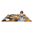 thumbnail image 4 of Joy Carpets Kid Essentials Team Up 78" x 109" Indoor Area Rug in Color Orange, 4 of 5