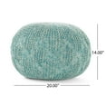 thumbnail image 5 of Aqua Knitted PET Yarn Round Pouf - 20 Inch Ottoman, Cozy Footrest for Living Room, Kids Room or Nursery, 5 of 8