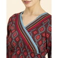 thumbnail image 5 of MoomayaWomens PrintedSurplice Neckline Top, Long Sleeves Designer Cotton Tops, 5 of 8