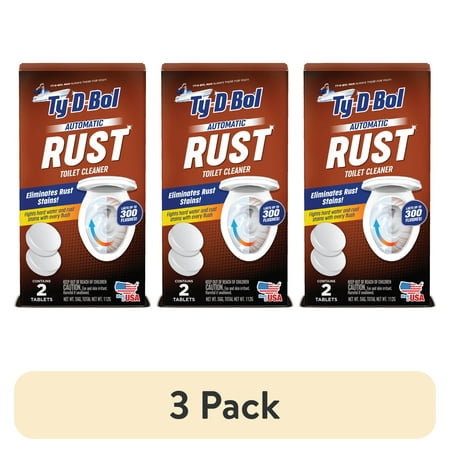 (3 pack) Ty-D-Bol Rust Automatic Toilet Bowl Cleaner Tablets, 2 Count