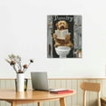 thumbnail image 2 of ERAPDAUR Bathroom Decor Canvas Wall Art Funny Dog Sitting in Toilet Pictures Black and White Animals Wall Decor Farmhouse Bathroom Painting for Bathroom Toilet Artwork 16x20 in, 2 of 5