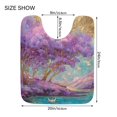 thumbnail image 5 of 2 Piece Bath Mat Set with U-Shaped Toilet Mat and Rectangle Bath Rugs Non Slip Machine Washable Bathroom Mats Purple Trees, 5 of 7