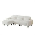 thumbnail image 4 of Aukfa 85" Reversible Sectional Sofa, Deep Seat Couch with Chaise for Living Room, 3 Pillows, Beige, 4 of 8