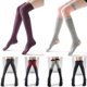thumbnail image 2 of Calcetines hasta el muslo con punta alta para mujer, calentador de piernas antideslizante a rayas co yeacher Talla única, 2 of 7