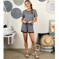 thumbnail image 5 of Doublju Women's Short Sleeve Round Neck Pajama Sleepwear 2 pcs Set (Plus Size Available), 5 of 5