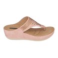 thumbnail image 2 of GC Shoes Women's Memory Foam Wedge Sandals, Summer Comfort Heels, Casual Slip On Platform Dress Slides, Kiara/Blush/Size 10, 2 of 5