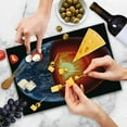 thumbnail image 4 of Earth Cutting Board, Hot Burning Earth Core Structure with Geological Vibrant 3D Style Image, Decorative Tempered Glass Cutting and Serving Board, Large Size, Orange Black Blue, by Ambesonne, 4 of 5