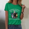 thumbnail image 2 of TOWED22 250 Anniversary USA Shirts for Women Freedom Shirt American Flag Graphic Tees Casual Crew Neck Tshirt(Green,S), 2 of 8