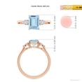 thumbnail image 5 of ANGARA Natural 1.35 ct Aquamarine and Diamond Three Stone Engagement Ring in 14K Rose Gold for Women (Size-8x6mm) | March Birthstone, Anniversary, Jewelry Gift for Women | Natural Aquamarine Ring, 5 of 9