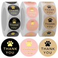 thumbnail image 3 of 3000 Piezas de Pegatinas Redondas de Papel Kraft Con Estampado de Patas de Agradecimiento, Etiquetas de Impresión de Garra de Perro, Regalo para Sellado Y Decoración, 3 of 7