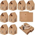 thumbnail image 1 of 30 cajas de regalo con forma de casa, de cartón kraft de 7,6 x 7,6 x 7,6 cm, ideales para dulces, regalos, bodas, baby showers y fiestas de cumpleaños., 1 of 9