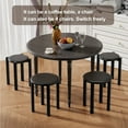 thumbnail image 3 of Stackable Stools Set of 4, Movable Side Tables Coffee Tables, Multifunctional Space-Saving Nesting Tables for Home Kitchen, No Assembly, Black, 3 of 6