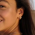 thumbnail image 2 of Leander Cubic Zirconia Huggie Earrings 14k Gold Plated Tiny Earrings Small Huggie Hoop Earrings Simple Lightweight Hoops Gift for Women, 2 of 5