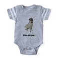 thumbnail image 1 of CafePress - FIN Silver Pug Love - Cute Infant Baby Football Bodysuit, 1 of 1