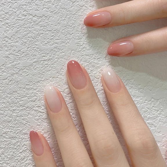 Fantasy Fairy Fake Nails Set with Glue French False Nails Color Nail Art Hot M5 P2D5