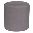 thumbnail image 1 of Barrington Upholstered Round Ottoman Pouf in Light Gray Fabric, 1 of 2